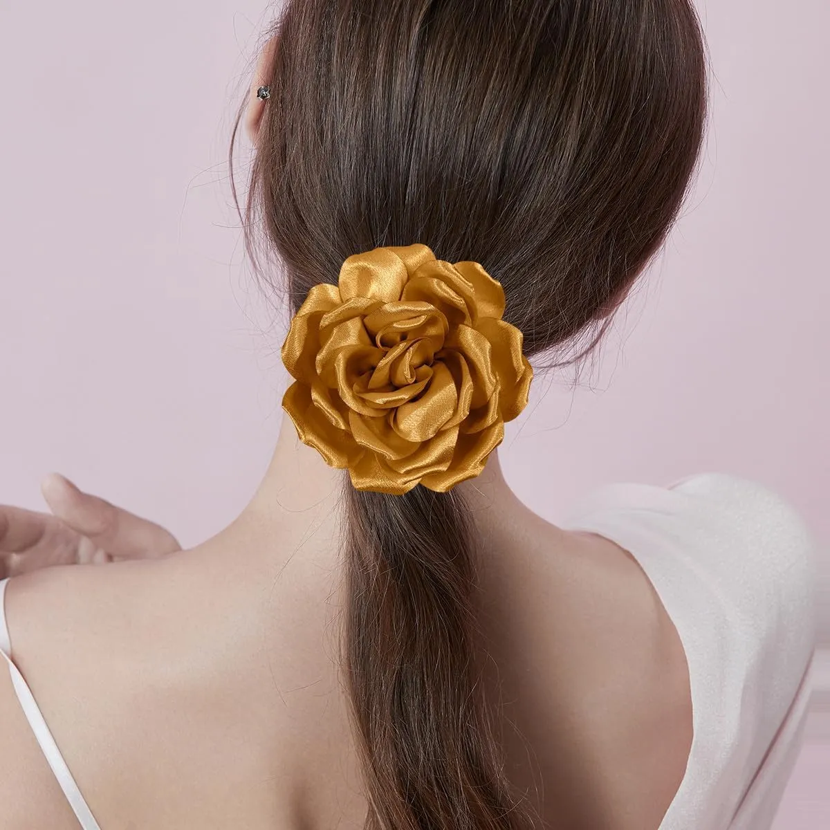 Rose Flower Brooch and Pin | Elegant Hair Clip and Accessory for Women's Dress