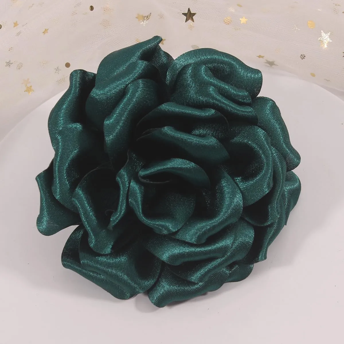Rose Flower Brooch and Pin | Elegant Hair Clip and Accessory for Women's Dress