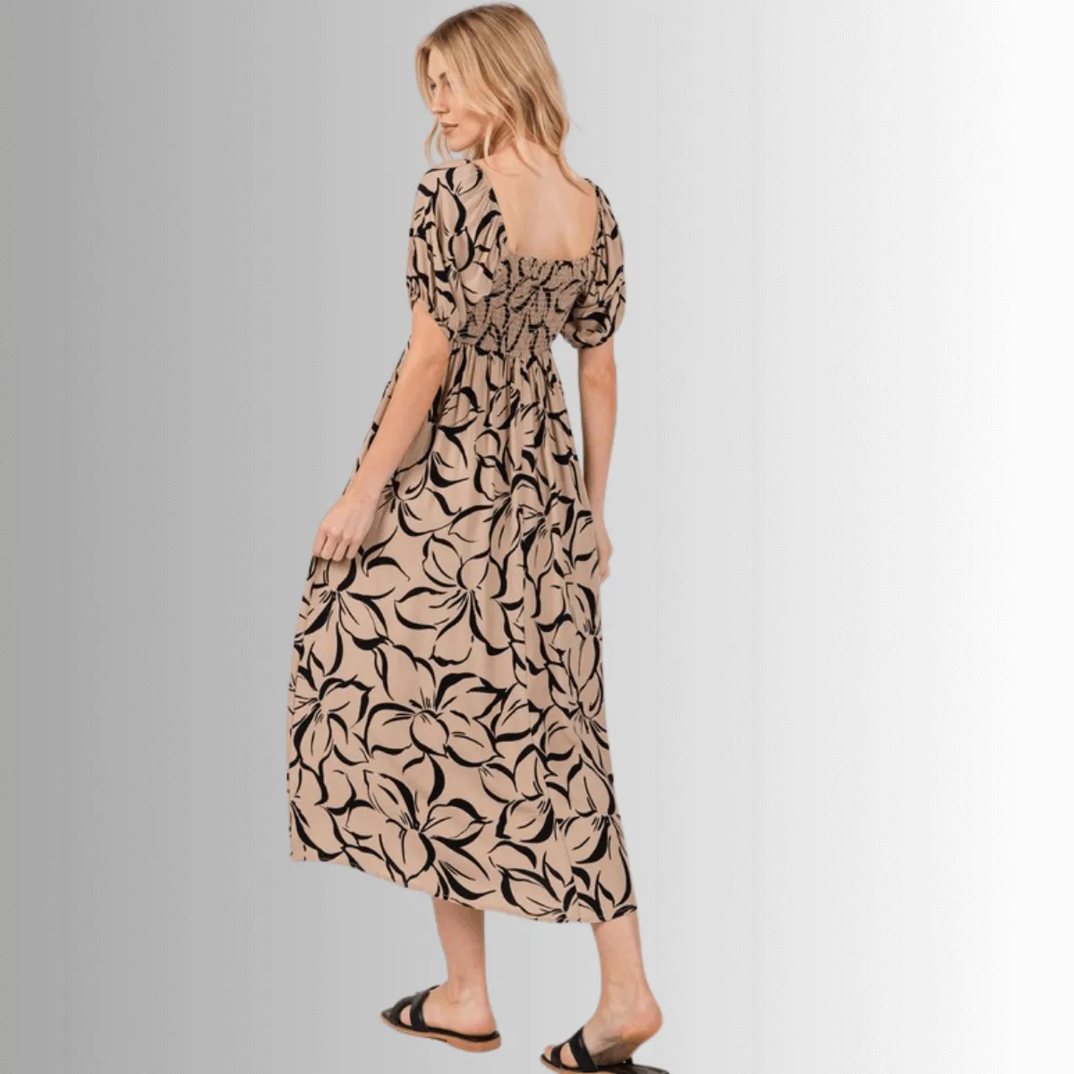 Ruth Puff Sleeve Midi Dress