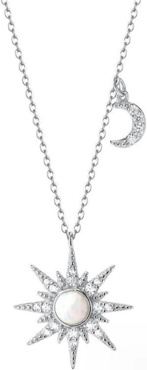 S925 Sterling Silver Simple Classic Pendant Necklace | Dainty Silver Cubic Zirconia Choker Necklace | Unique Design Sterling Silver Pendant Necklace Fashion Jewelry Gift for Women & Teen Girls