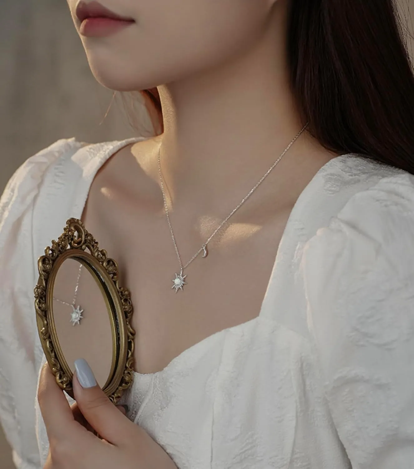 S925 Sterling Silver Simple Classic Pendant Necklace | Dainty Silver Cubic Zirconia Choker Necklace | Unique Design Sterling Silver Pendant Necklace Fashion Jewelry Gift for Women & Teen Girls