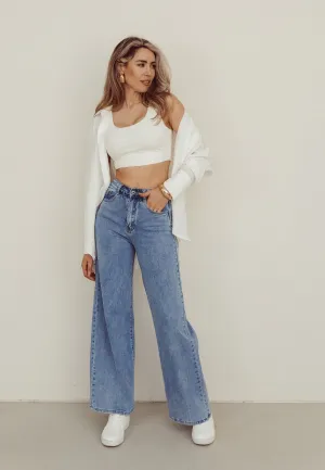 SALE - RHEA Wide Leg Jeans in Blue
