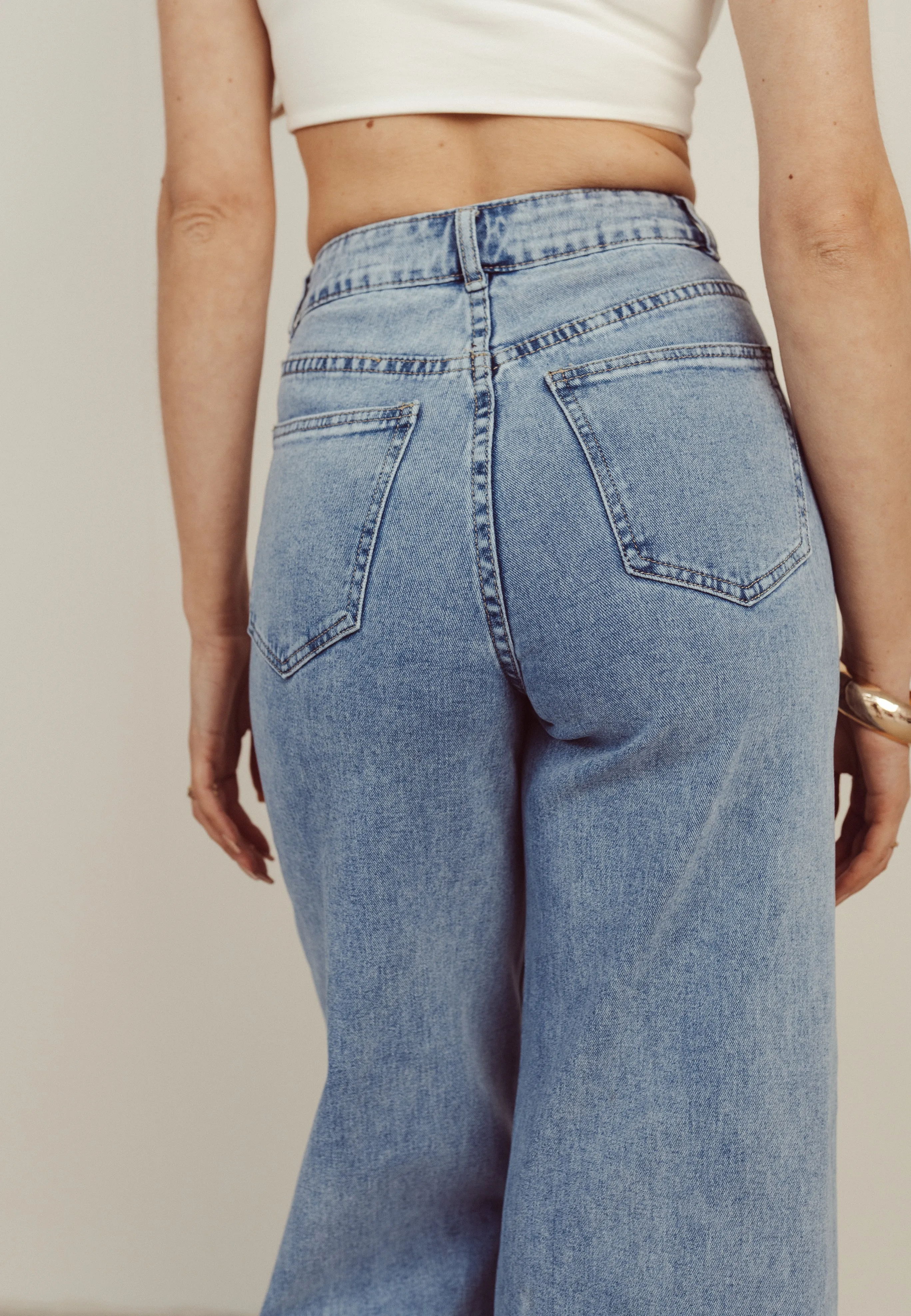 SALE - RHEA Wide Leg Jeans in Blue
