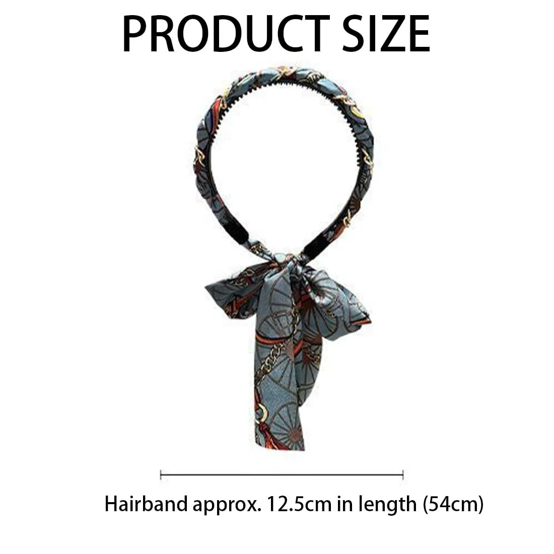 Satin Fabric Hair Bands, Satin Headbands, Bow Headbands For Women, Headband With Clips & Tie 2-In-1 | Adjustable Bow Headband | Non-Slip Hair Accessory For Women | Quick Styling (3PCS-D, Small)