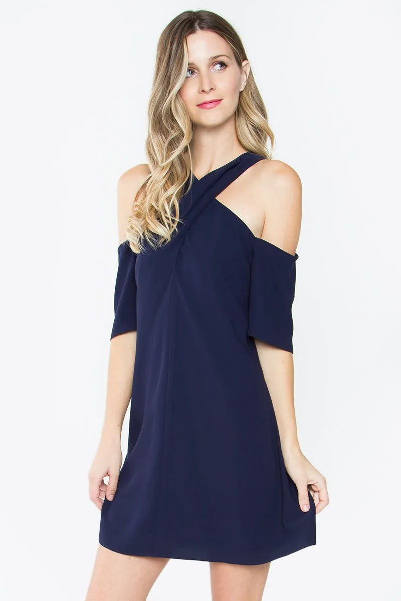 Savoy Halter Cold Shoulder Dress