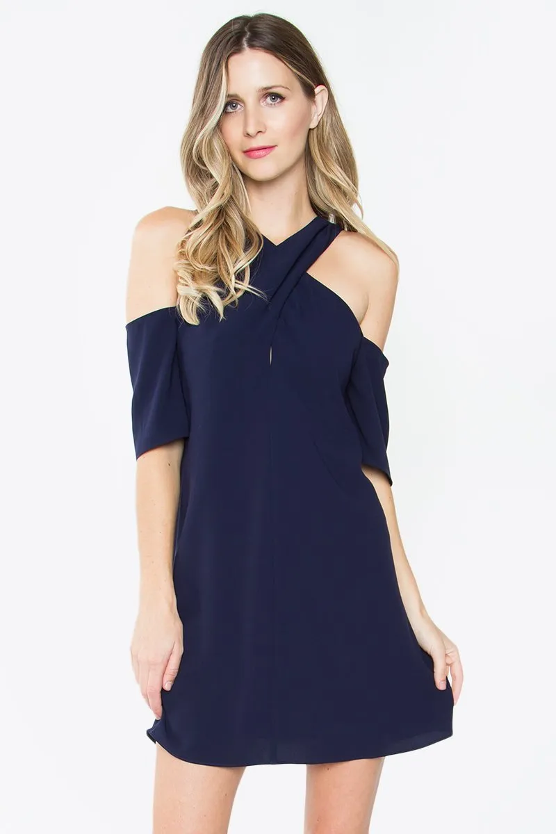 Savoy Halter Cold Shoulder Dress