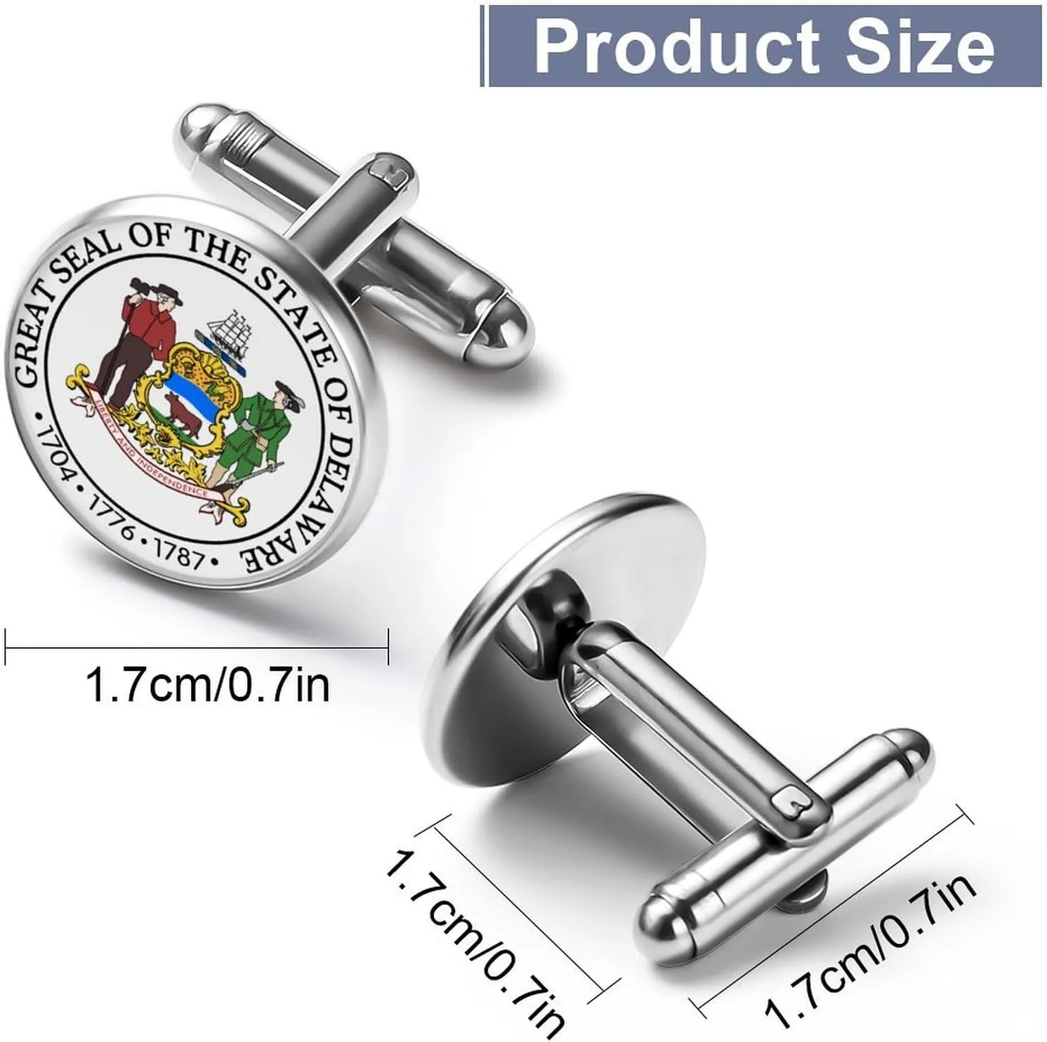 Seal_of_Delaware.svg Funny Cufflinks Shirt Cuff Links Accessories Business Wedding Jewelry
