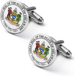 Seal_of_Delaware.svg Funny Cufflinks Shirt Cuff Links Accessories Business Wedding Jewelry