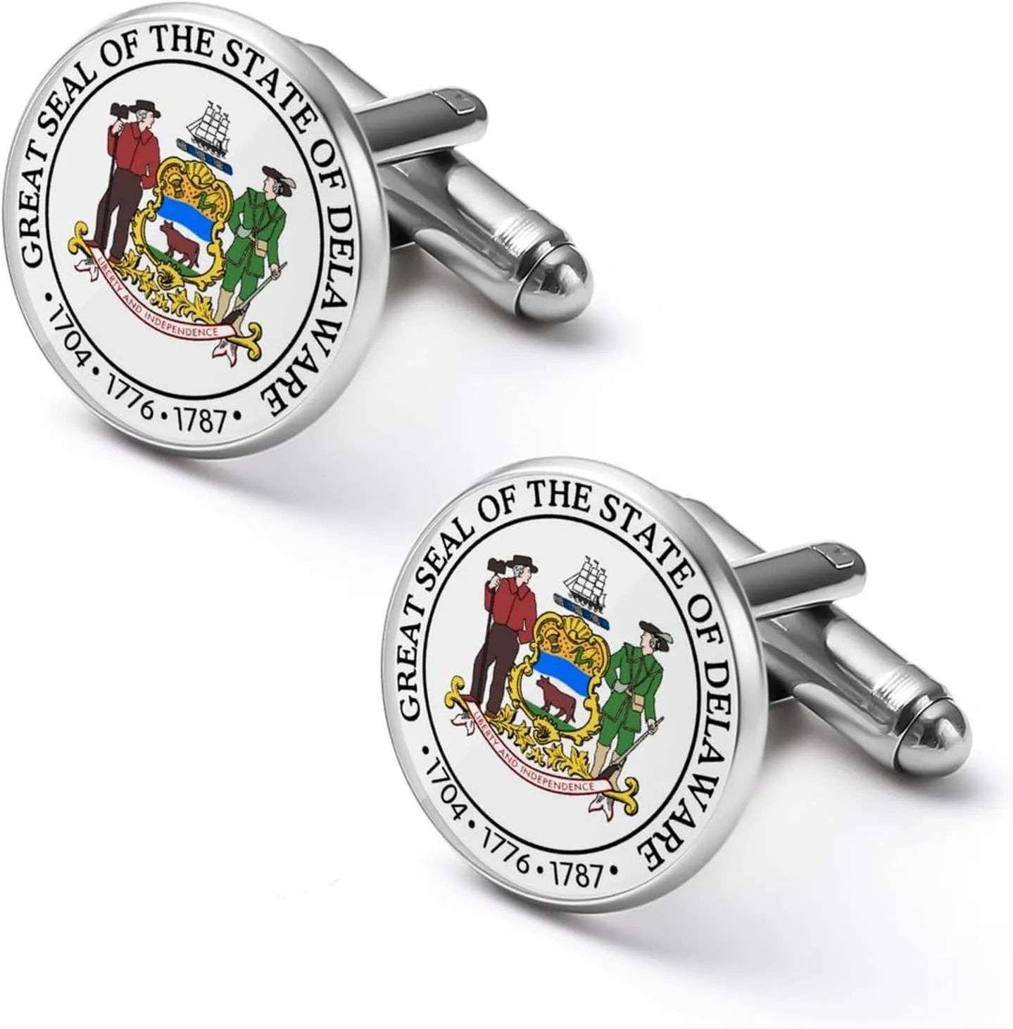 Seal_of_Delaware.svg Funny Cufflinks Shirt Cuff Links Accessories Business Wedding Jewelry