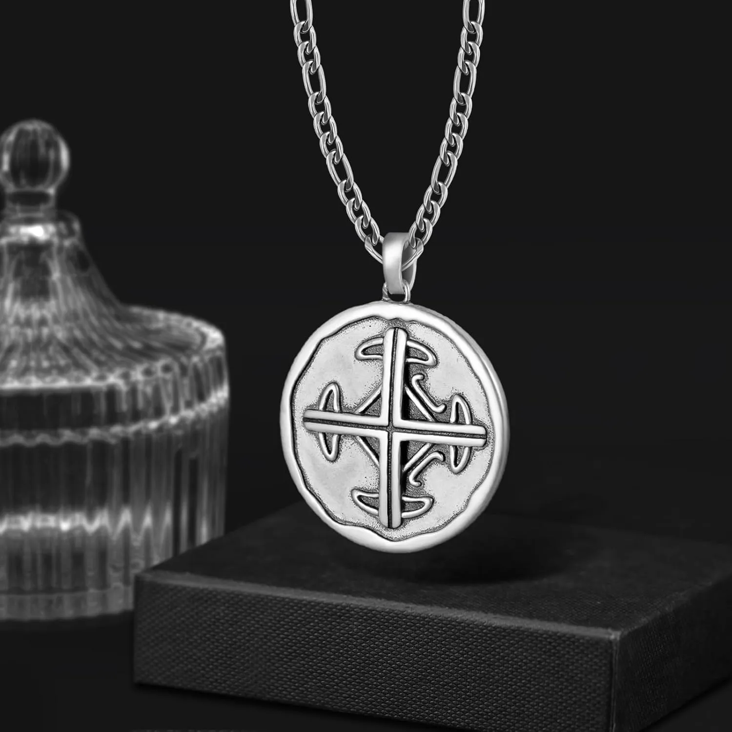 Serenity Prayer Necklace Cross Necklace for Men Women 925 Sterling Silver Cross Religious Jewelry Serenity Prayer Gifts for Men Women