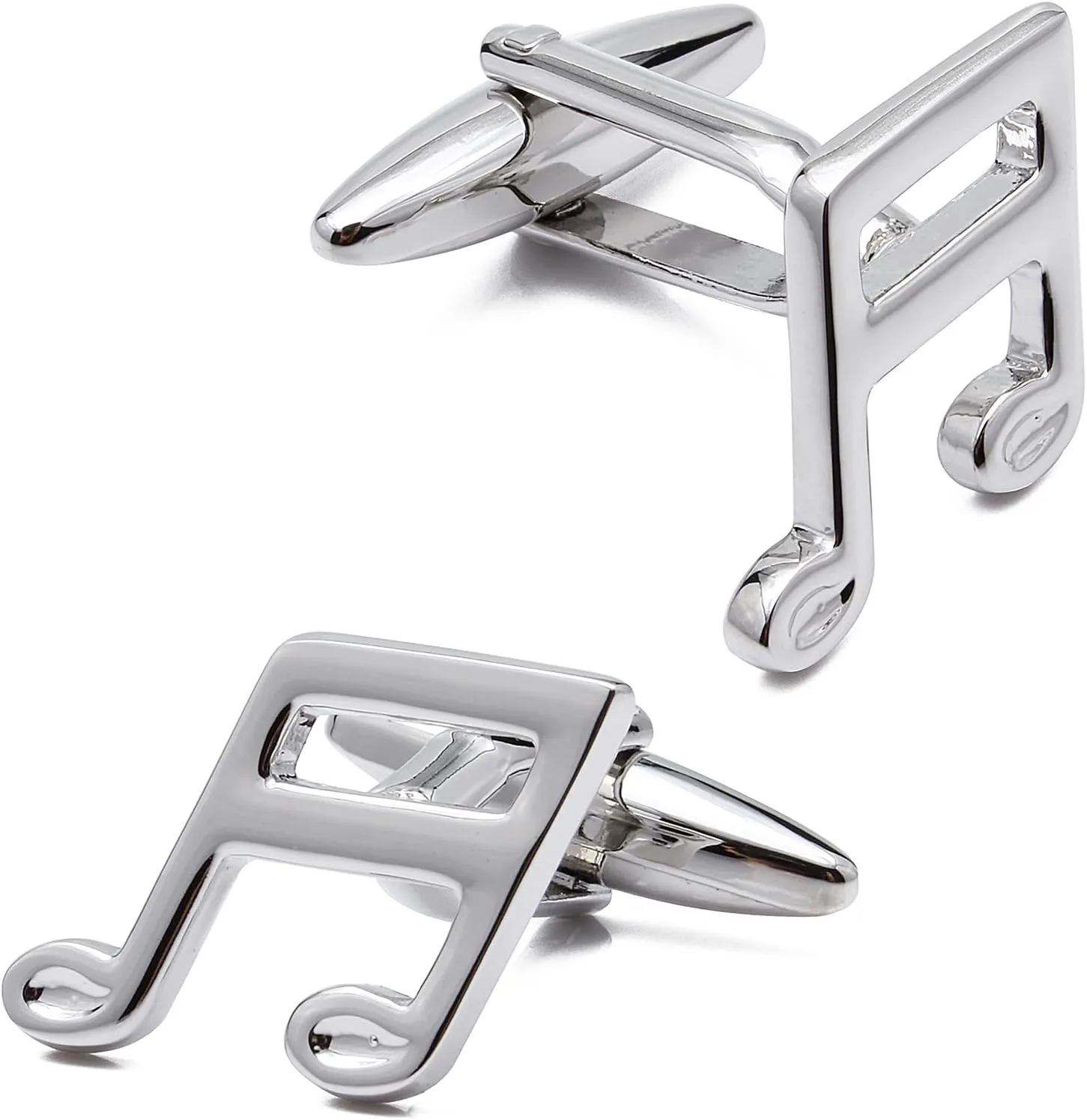 Silver Tone Music Cufflinks For Men with gift box.