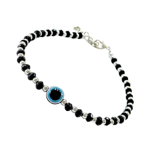 Small Bead Waterproof Anklets for Women Beach Foot Handcrafted Ankle Bracelet Cute Colorful Friendship Beaded Anklets 9 inches. (Black - Silver)