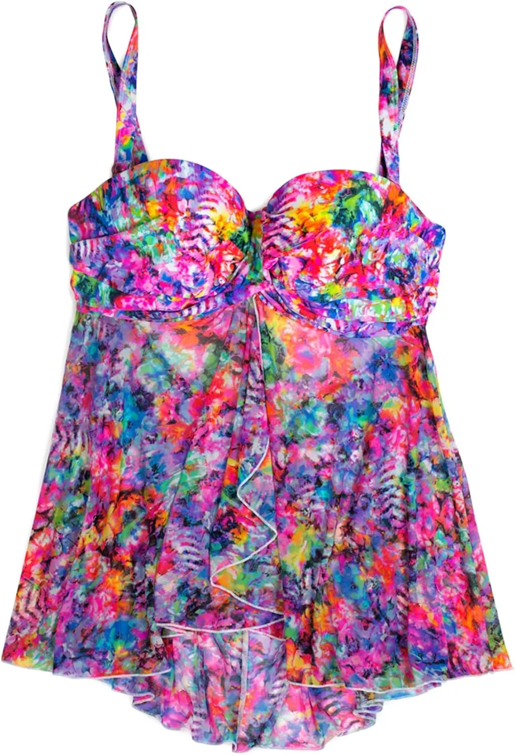 Smart & Sexy Women's Plus-Size Swimwear Top  Twist Bandeau Tankini with Built-in Support