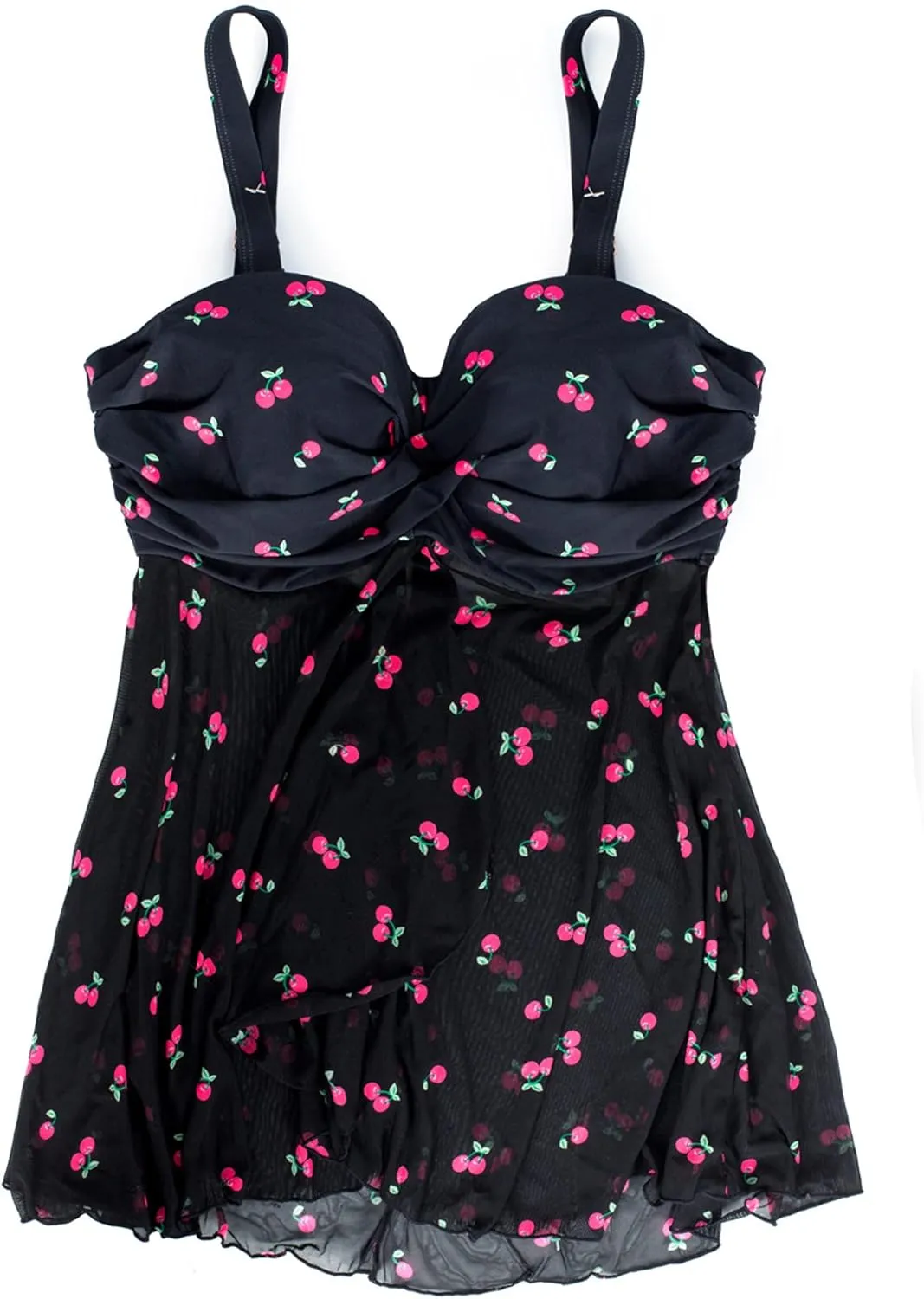 Smart & Sexy Women's Plus-Size Swimwear Top  Twist Bandeau Tankini with Built-in Support