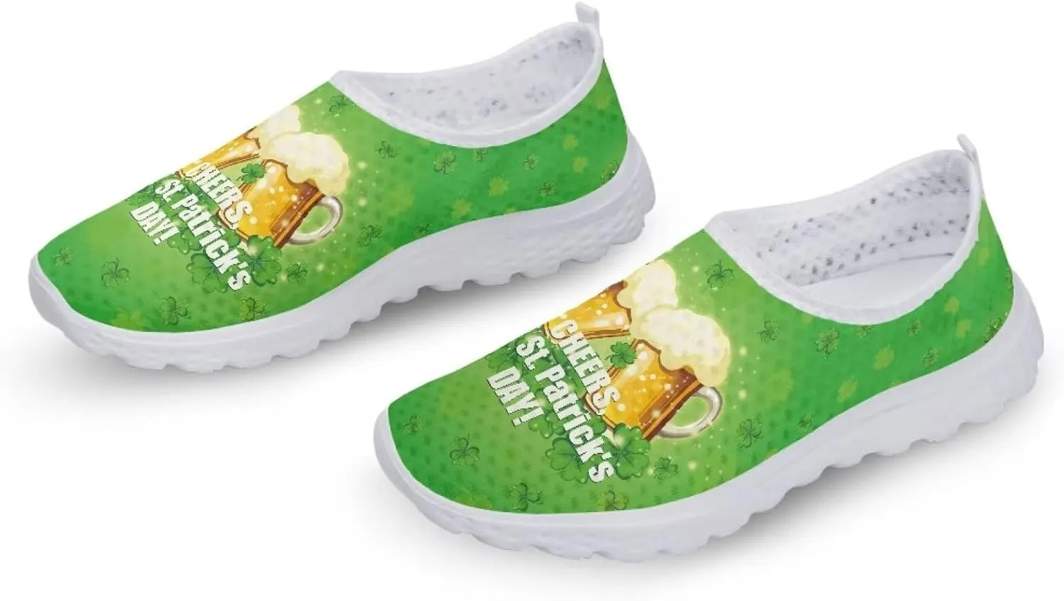St Patricks Day Shoes Womens Running Sneakers Slip On Loafers Size 5.5-11.5