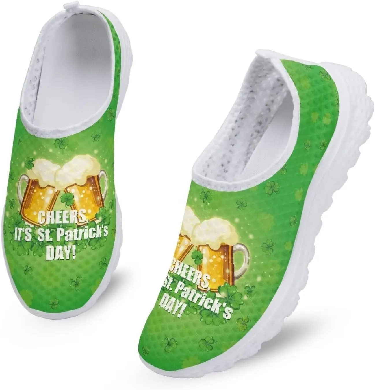 St Patricks Day Shoes Womens Running Sneakers Slip On Loafers Size 5.5-11.5