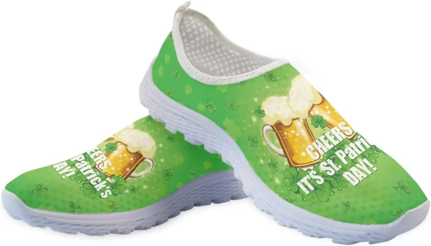 St Patricks Day Shoes Womens Running Sneakers Slip On Loafers Size 5.5-11.5