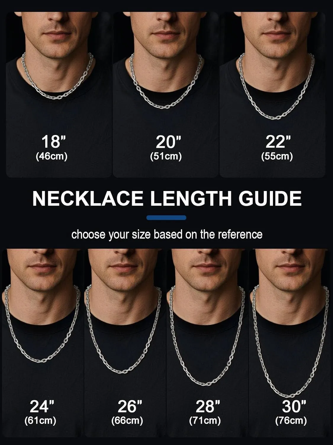 Stainless Steel Cable Chain Necklace for Men,Silver/Gold Plated Cuban Link Chains Mens 5mm/7mm/9mm/12mm Width,18"-30" Hip Hop Accessories Jewelry Gifts for Father's Day Valentine's Day Christmas