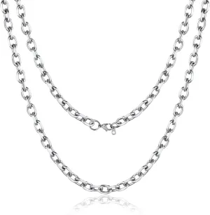 Stainless Steel Cable Chain Necklace for Men,Silver/Gold Plated Cuban Link Chains Mens 5mm/7mm/9mm/12mm Width,18"-30" Hip Hop Accessories Jewelry Gifts for Father's Day Valentine's Day Christmas