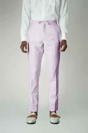 Standard Length Short Sleeve Wool Pants in Lavender