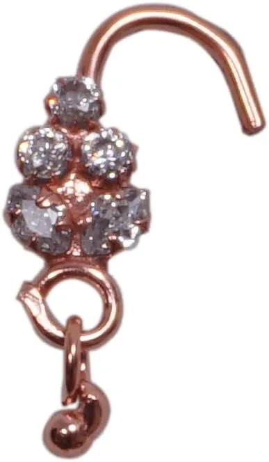 Sterling Silver Nose Stud Bell Nose Jewelry Indian Nose Stud Rose Gold Jewelry Christmas Day Gift Flower Nose Piercing Indian Nose Ring Twist Nose Piercing