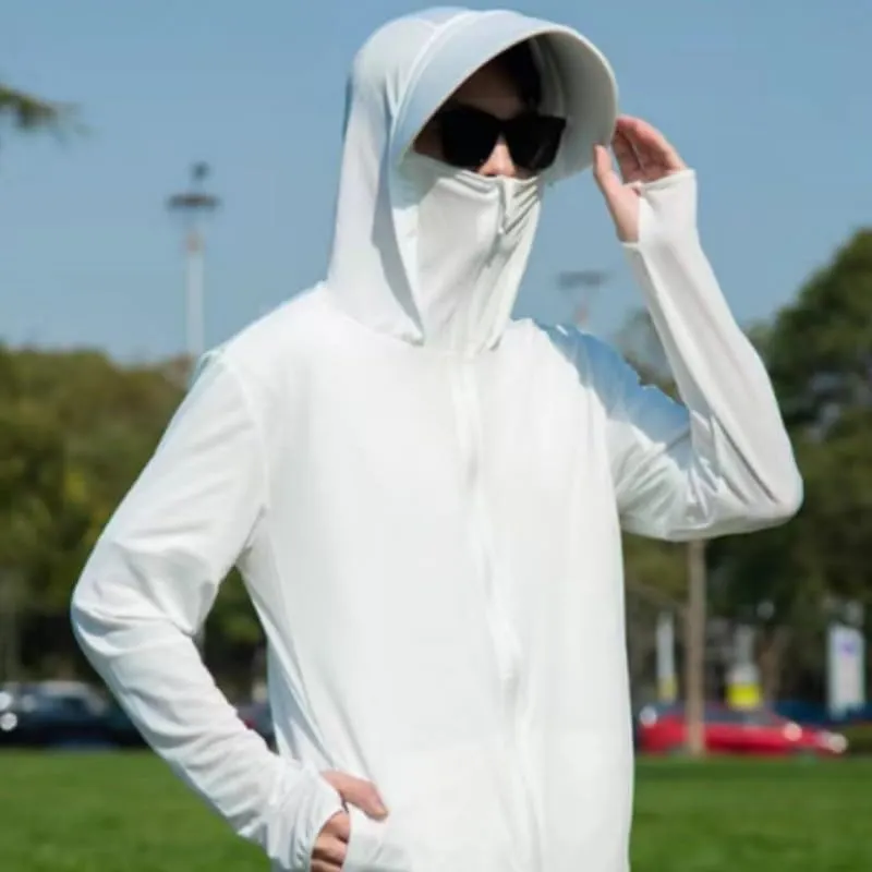 Sun Protection Rash Guard Jacket for Men - Fishing Shirts with UV Protection Hoodie