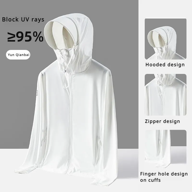 Sun Protection Rash Guard Jacket for Men - Fishing Shirts with UV Protection Hoodie