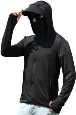 Sun Protection Rash Guard Jacket for Men - Fishing Shirts with UV Protection Hoodie