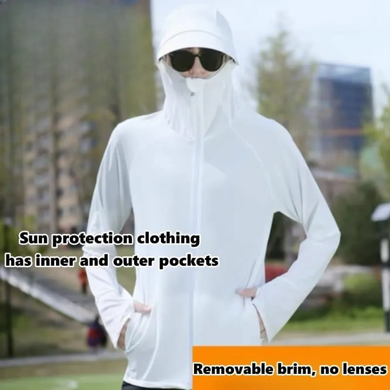 Sun Protection Rash Guard Jacket for Men - Fishing Shirts with UV Protection Hoodie