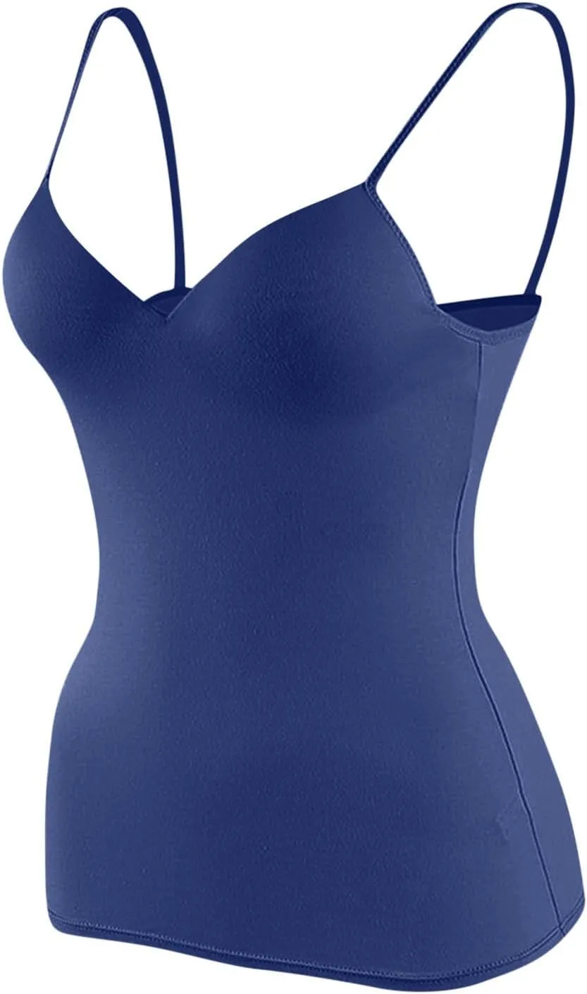Tank Top with Built in Bra for Women 2025 Casual Summer Spaghetti Strap Cami Shirts Spring Workout Camisoles Clothes