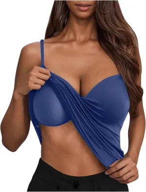 Tank Top with Built in Bra for Women 2025 Casual Summer Spaghetti Strap Cami Shirts Spring Workout Camisoles Clothes