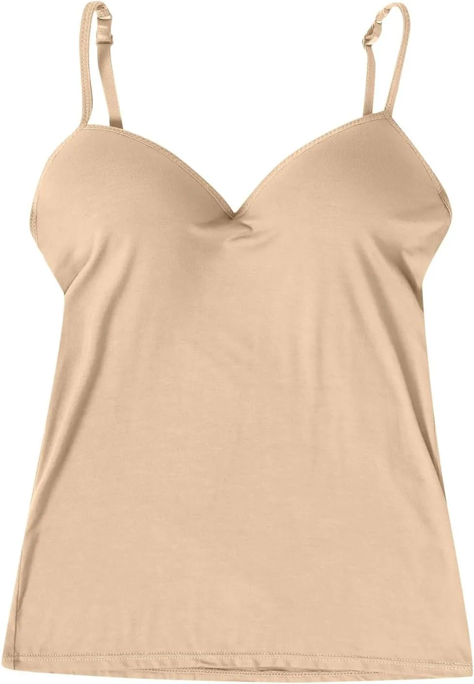 Tank Top with Built in Bra for Women Adjustable Spaghetti Strap Cami Tank Shelf Bra Camisole Tops Undershirts