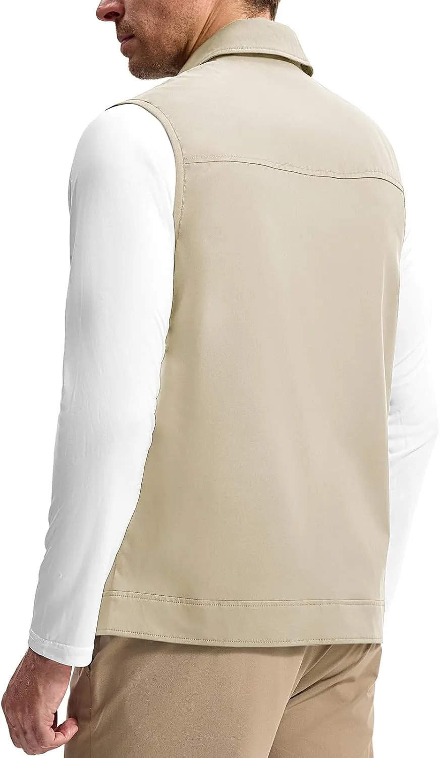 TBMPOY Men's Vest Casual Outerwear Lightweight 3 Zip Pockets Golf Sleeveless Jackets Summer Fall Full Zip Vest Travel