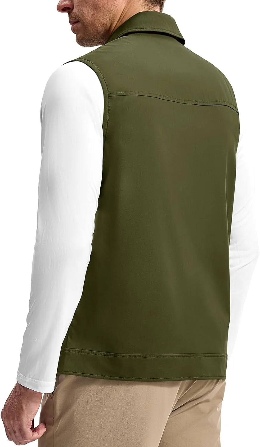TBMPOY Men's Vest Casual Outerwear Lightweight 3 Zip Pockets Golf Sleeveless Jackets Summer Fall Full Zip Vest Travel
