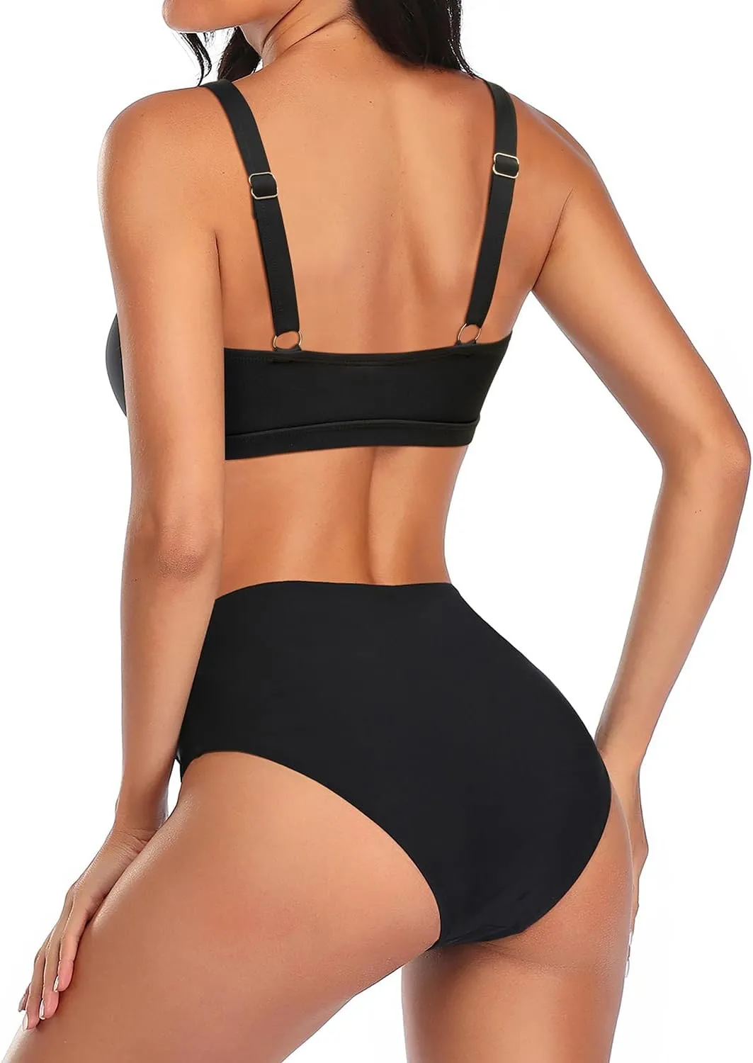 Tempt Me Women Two Piece Swimsuits High Waisted Bikini Set Tummy Control Ruched Tie Knot Bathing Suits