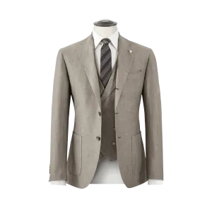 THREE PIECE MENS SUIT IN WOOL LINEN