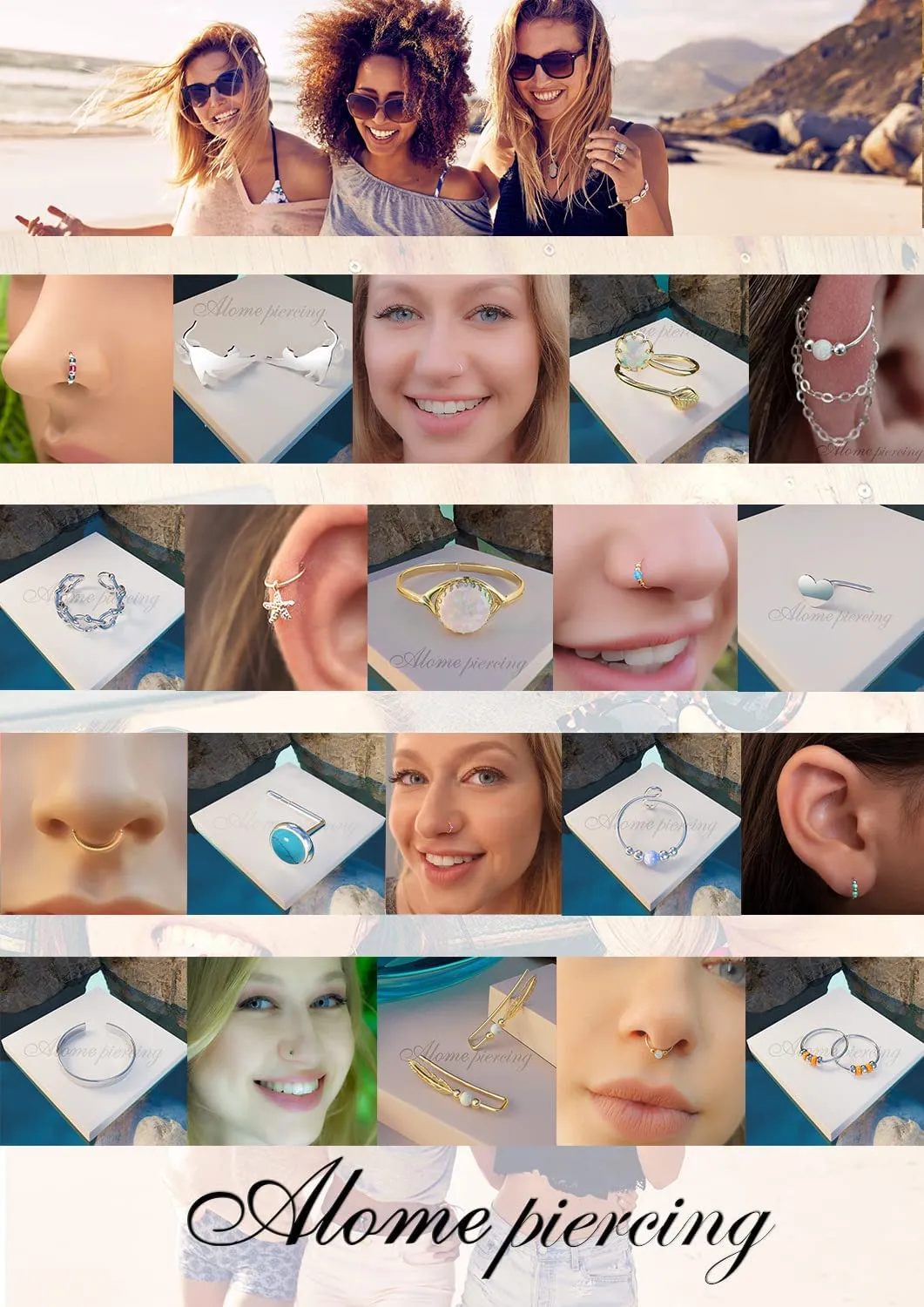 Tiny Silver Nose Ring - 2 mm Pink Opal piercing Nose Hoop - 24 gauge 7mm very Thin Nose Piercings Rings - Pink opal piercing
