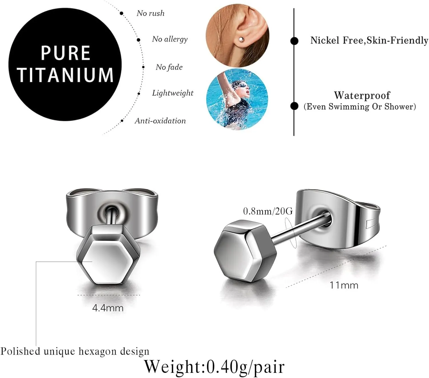 Titanium Earrings for Woman