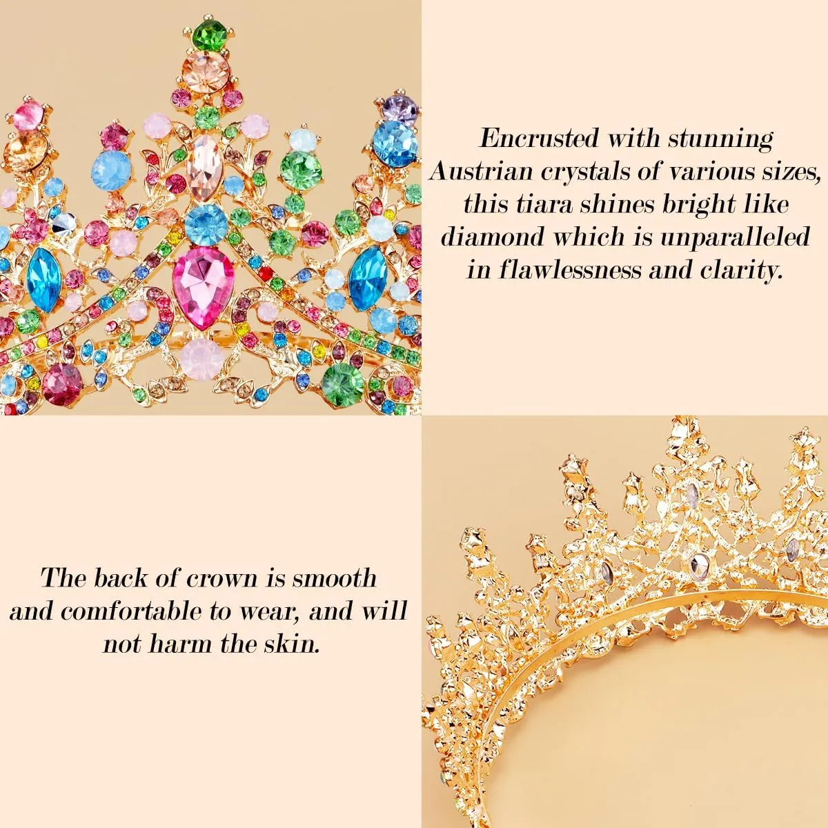 TOBATOBA Tiaras and Crowns for Women