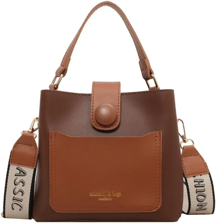 Top Handle Bucket Bag Hobo Bucket Handbag with Guitar Strap Small Crossbody Shoulder Bucket Bags and Purses
