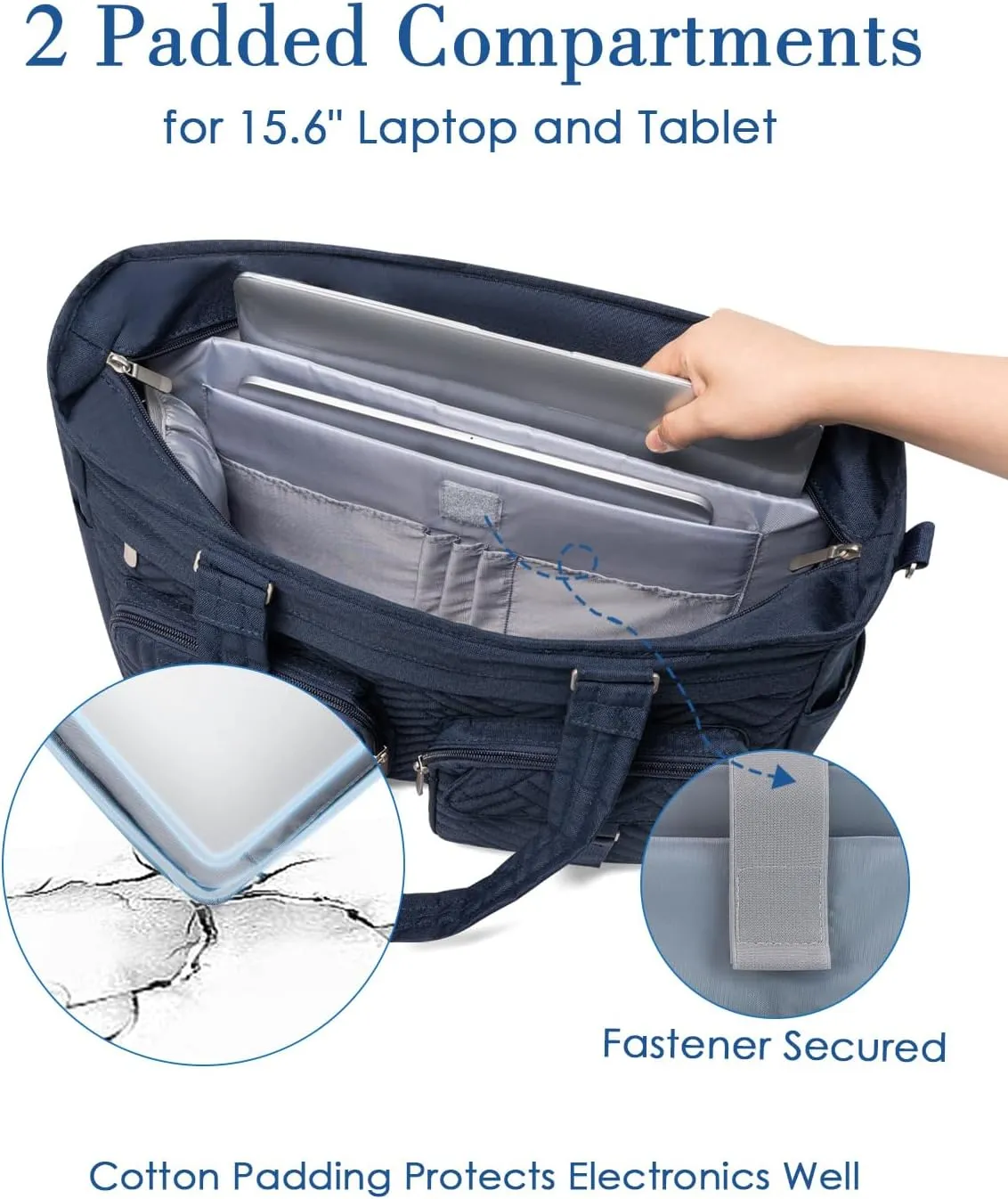 Tote Bag for Women Work Tote Bag with 15.6 Inch Laptop Compartment Quilted Teacher Laptop Bag with Zipper