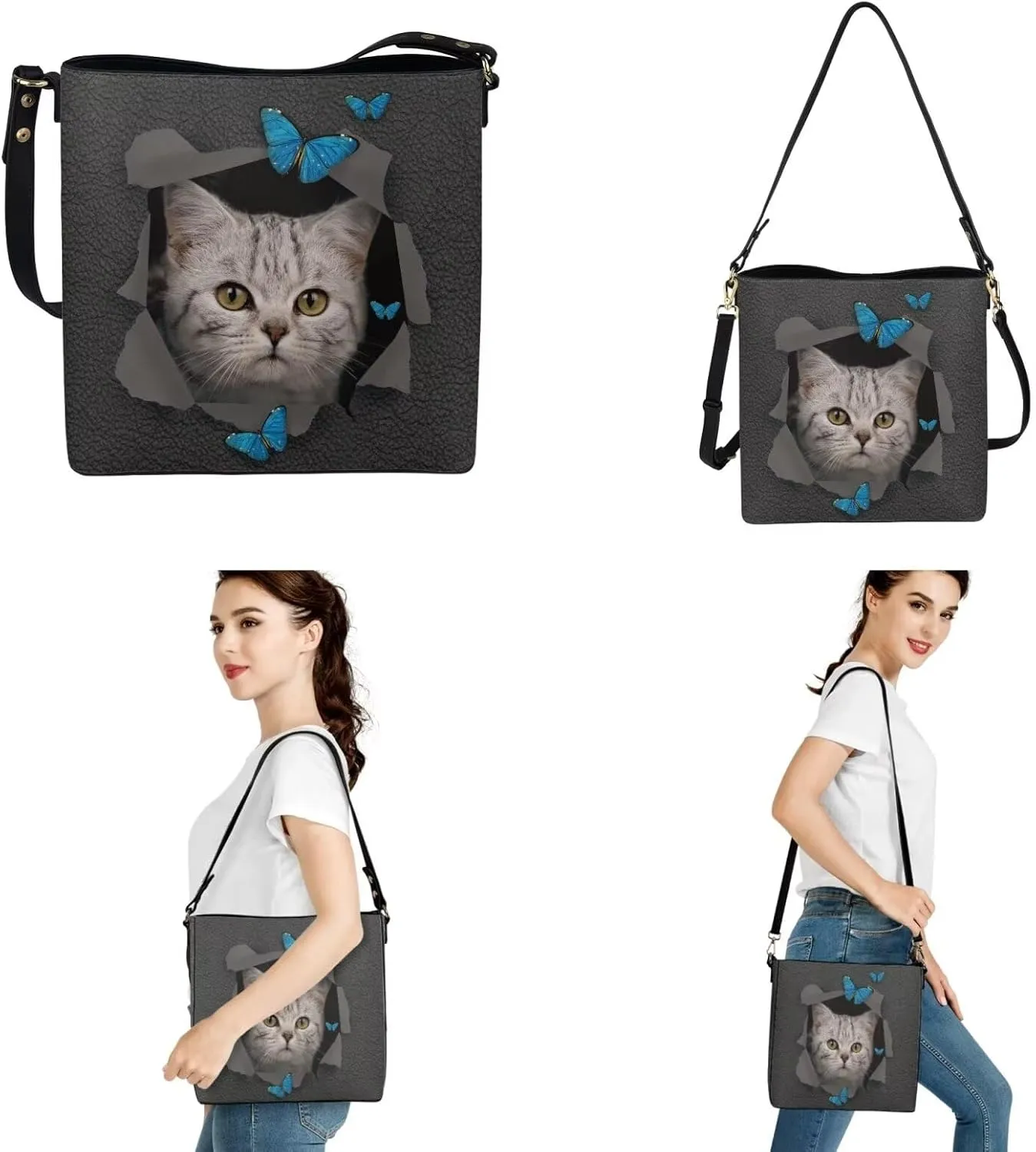 Tote Bags Set 2 Piece Crossbody Bags Shoulder Purses for Women with Adjustable Shoulder Strap Wallet Women Wristlet