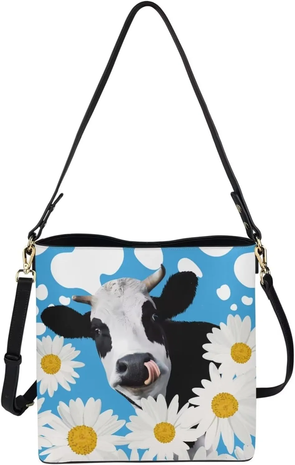 Travel Tote Bags for Women Ladies PU Leather Shoulder Handbags with Pockets Hobo Bucket Bags Crossbody Purse