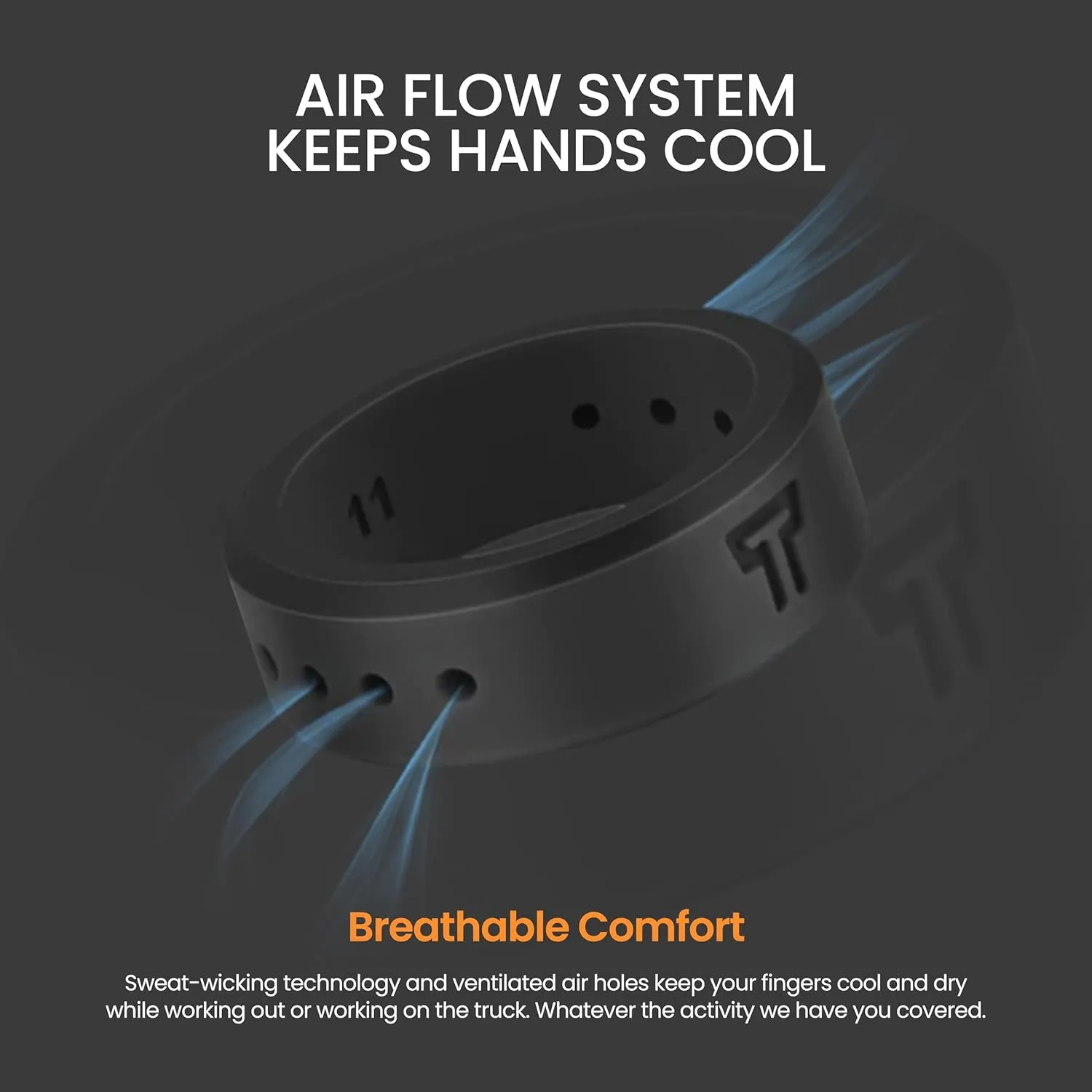 Tuff Rings Solid Silicone Ring Breathable Rubber Wedding Rings for Men, Lifetime Coverage, Unique Design, Comfort Fit Ring