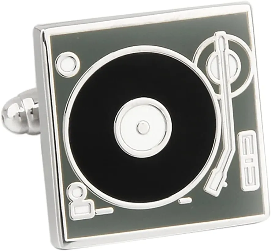 Turntable DJ Record Player Pair Cufflinks