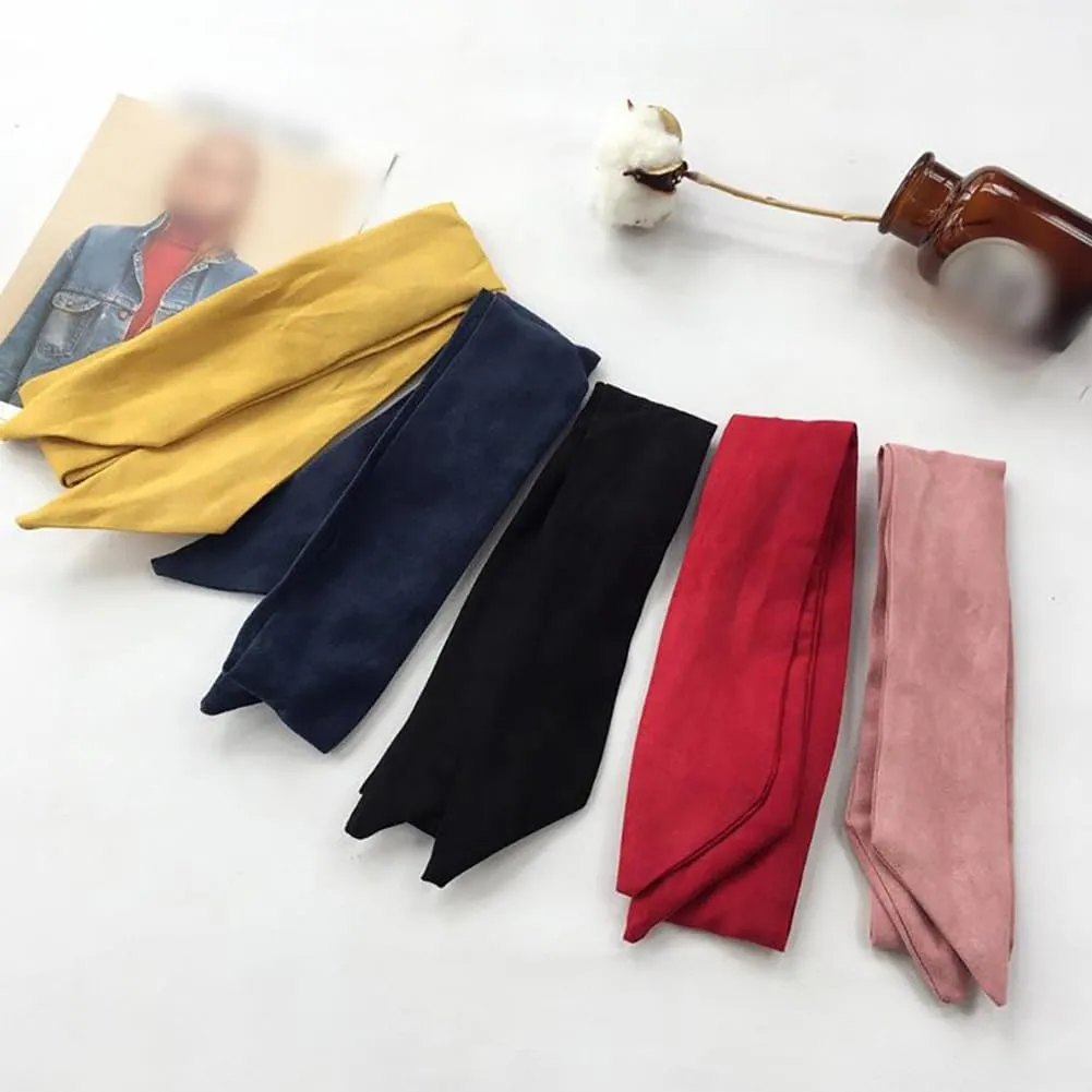 Twist Bow Headband Wired Hair Tie Headband Rabbit Ear Hair Scarf Bowknot Head Wrap Solid Color Cute Hair Band Plain Twisted Hairband Wire Hair Wrap Black