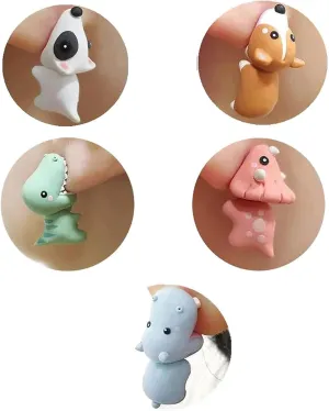 Ulobey Cute Animal Bite Ear Studs Earring - Fashion 3D Polymer Clay for Girls Women - Simple Cartoon Soft Pottery Ear Studs Decors - Creatives Gifts Accessories