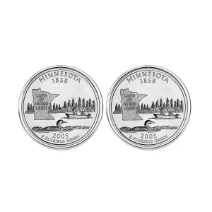 US 2005 Minnesota State Quarters Bu Unc Coins Cufflinks NEW