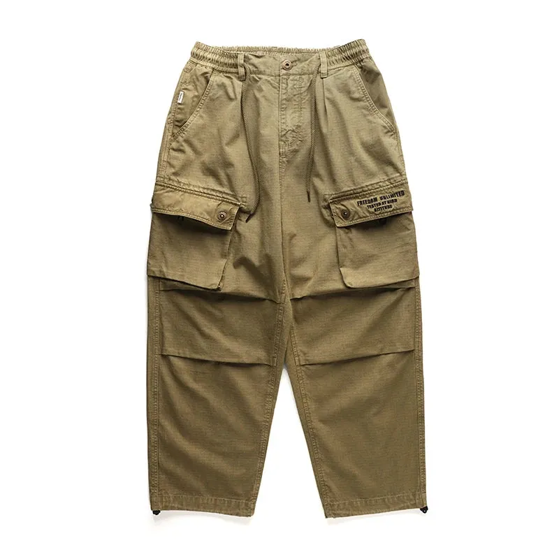 Vintage High Quality Cargo Pants Male Clothing Japanese Multi-pocket Casual Trousers