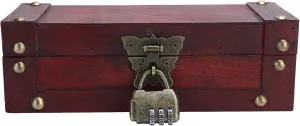 Vintage Imitation Wood Box, Imitation Wooden Storage Box Vintage Storage Box Antique Style Jewelry Ornaments Organizer Antique Style Box Retro Treasure Chest (6702-DH red